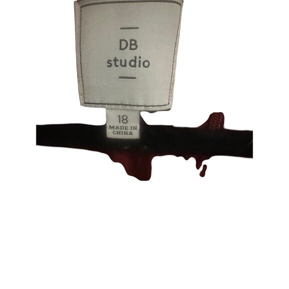 DB Studio Women's 18 Burgundy Velvet Ruched Midi Dress Long Sleeve Elegant - Picture 11 of 14